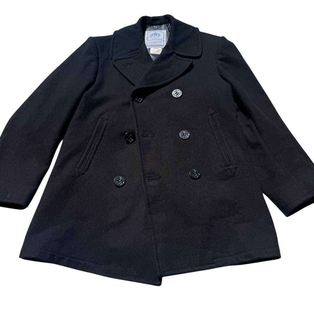 Vintage DSCP Quarterdeck Collection Navy Peacoat 38R Military Style Wool Coat